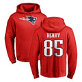 Tocy NE.Patriots #85 Hunter Henry Player Red LOGO Pullover Hoodies Home Game Stitched Jerseys