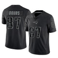 Tocy NE.Patriots #87 Romeo Doubs Player Black Reflective LImited Home Game Stitched Jerseys