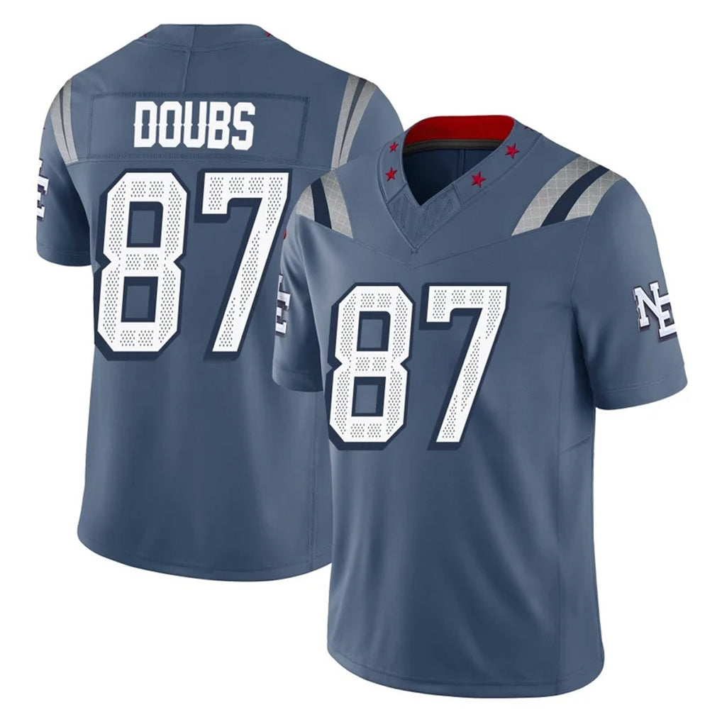 Tocy NE.Patriots #87 Romeo Doubs Player Blue Limited Rivalries Collection Home Game Stitched Jerseys