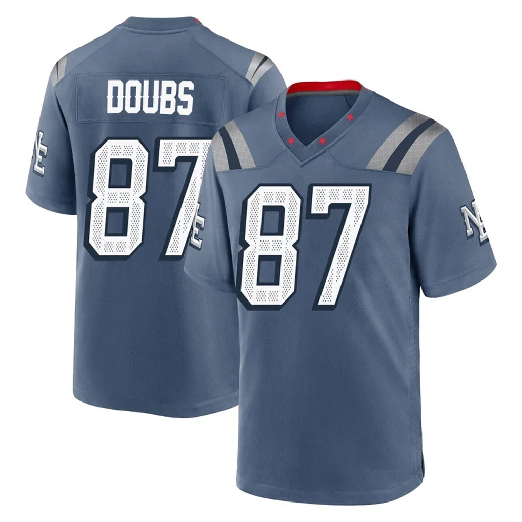 Tocy NE.Patriots #87 Romeo Doubs Player Blue Rivalries Collection Home Game Stitched Jerseys