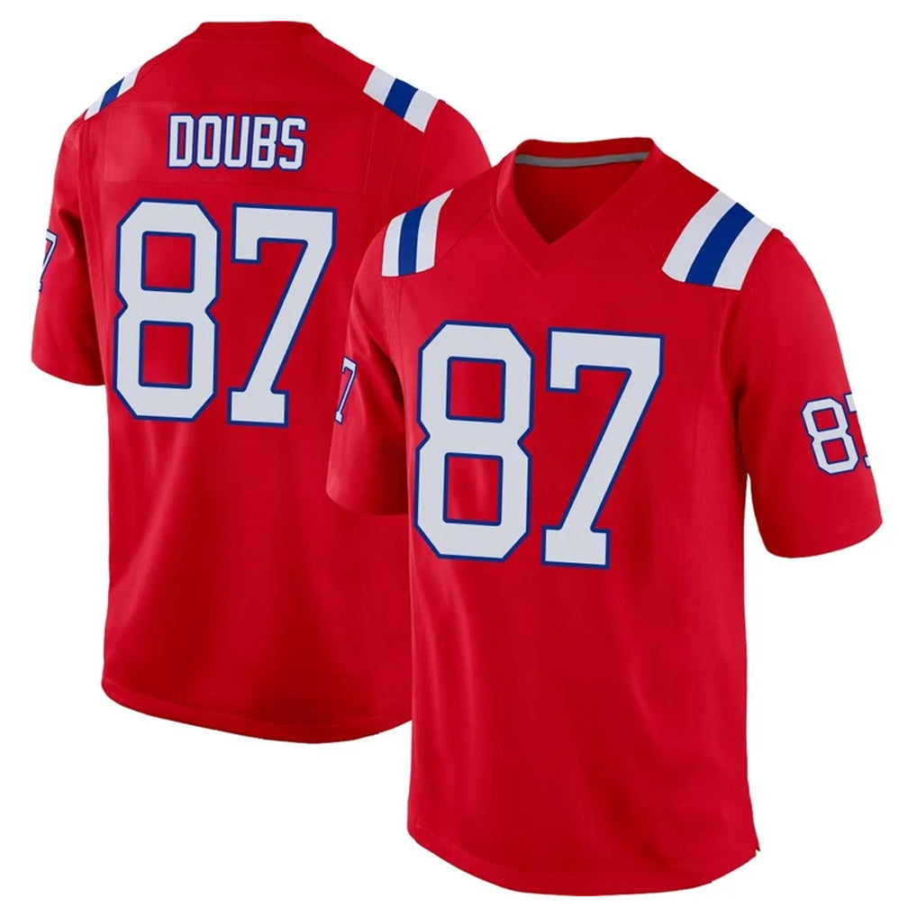 Tocy NE.Patriots #87 Romeo Doubs Player Red Home Game Stitched Jerseys
