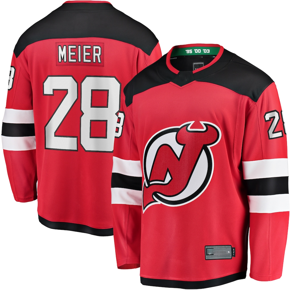 Tocy N.Jersey Devils #28 Timo Meier Red Home Breakaway Jerseys