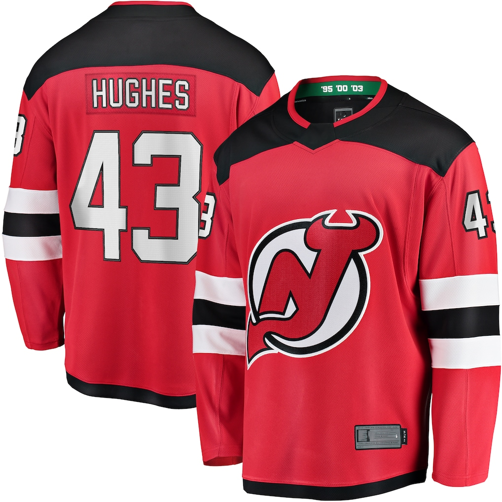 Tocy N.Jersey Devils #43 Luke Hughes Red Home Breakaway Player Jerseys