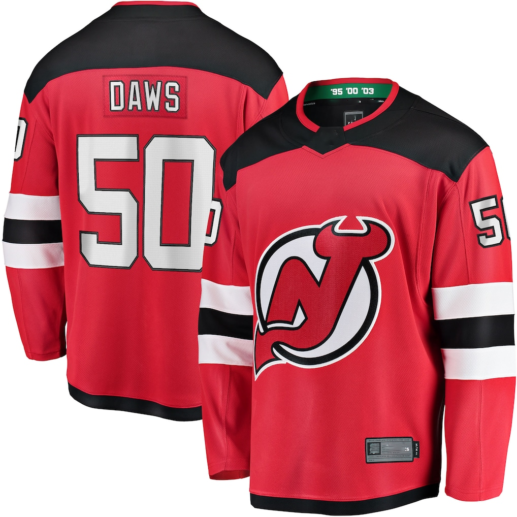 Tocy N.Jersey Devils #50 Nico Daws Red Home Breakaway Player Jerseys