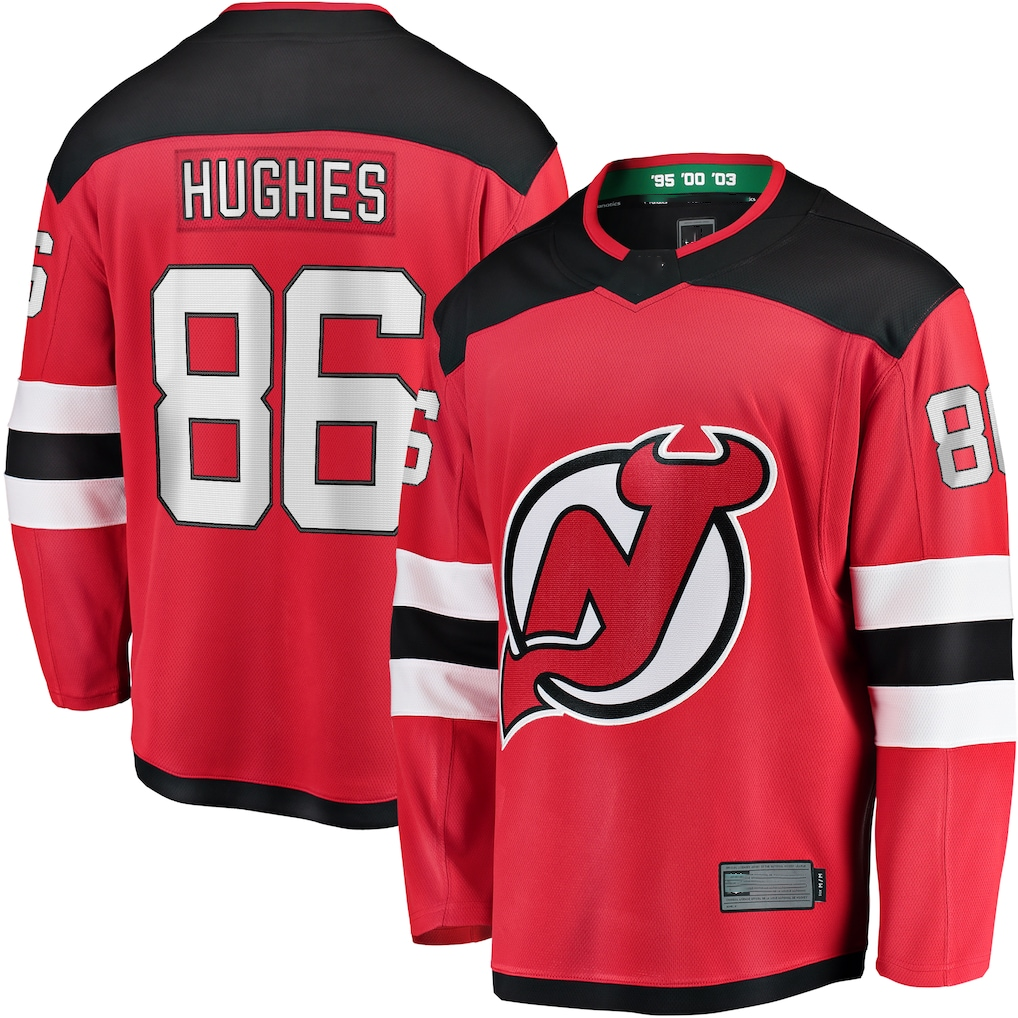Tocy N.Jersey Devils #86 Jack Hughes Red Breakaway Player Jerseys