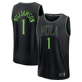 tocy NO.Pelicans #1 Zion Williamson Black 2025-2026 City Edition Fast Break Stitched Jerseys