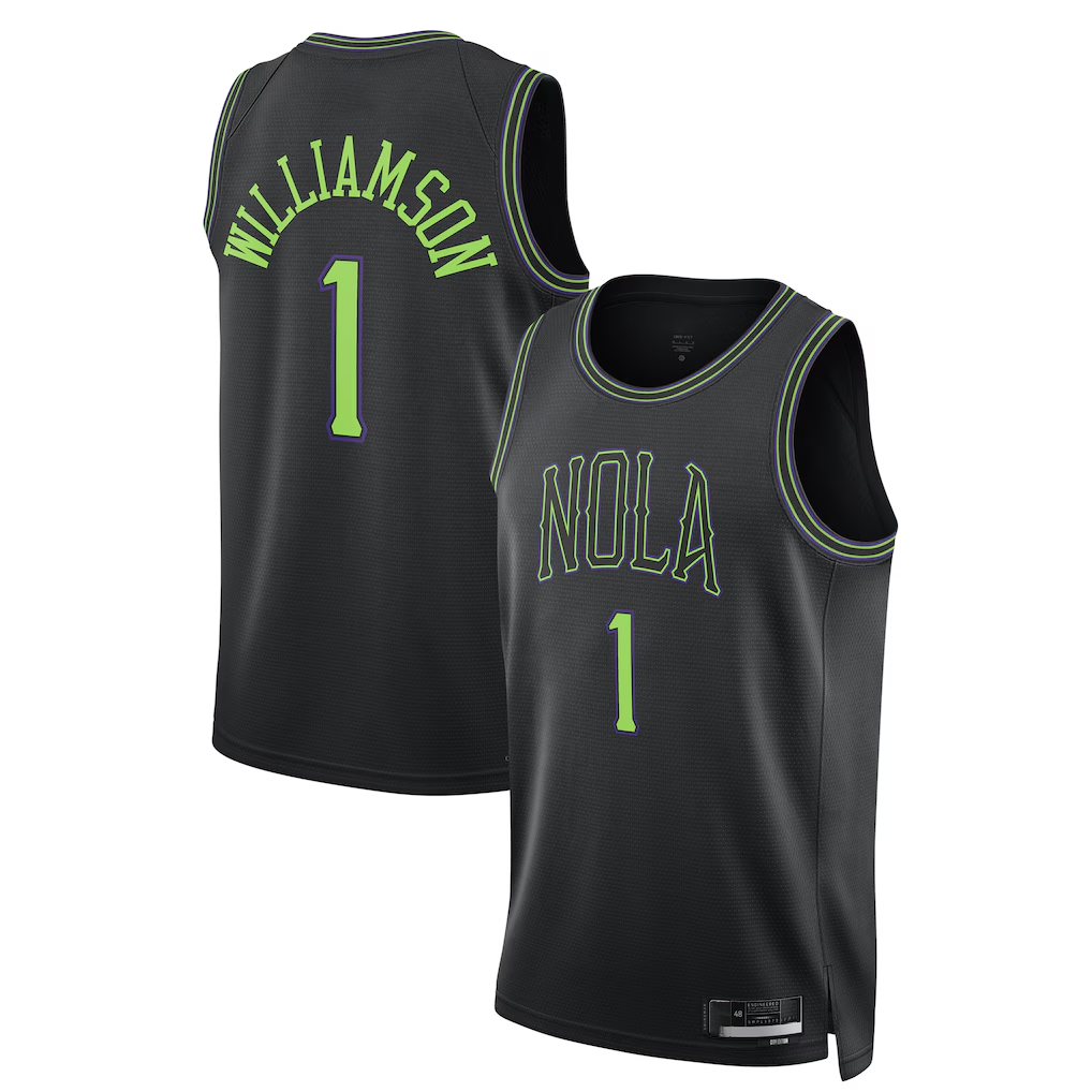tocy NO.Pelicans #1 Zion Williamson Black 2025-2026 Swingman Stitched Jerseys- City Edition