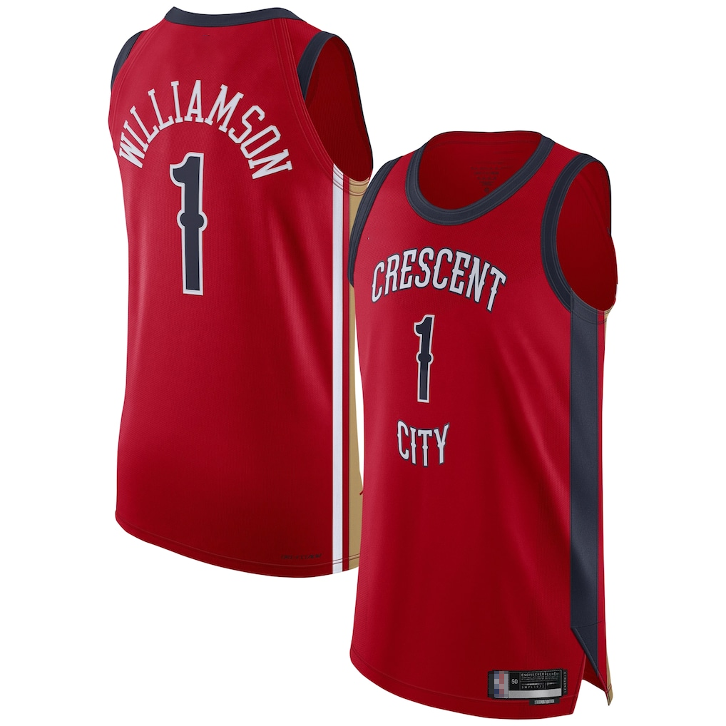 tocy NO.Pelicans #1 Zion Williamson Red Authentic Stitched Jerseys- Statement Edition