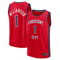 tocy NO.Pelicans #1 Zion Williamson Red Fast Break Replica Player Stitched Jerseys- Statement Edition