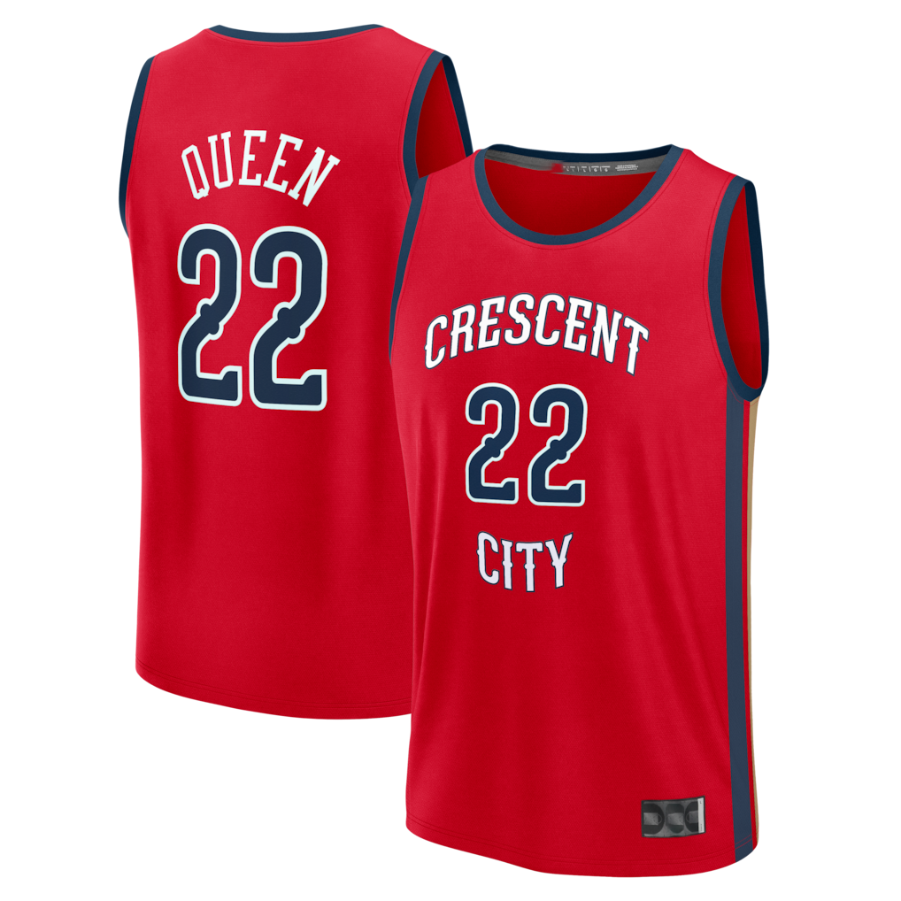 tocy NO.Pelicans #22 Derik Queen Red Fast Break Replica Player Stitched Jerseys- Statement Edition