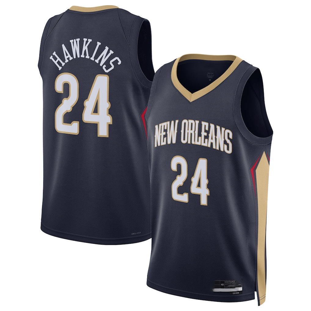 tocy NO.Pelicans #24 Jordan Hawkins Navy Swingman Stitched Jerseys- Icon Edition