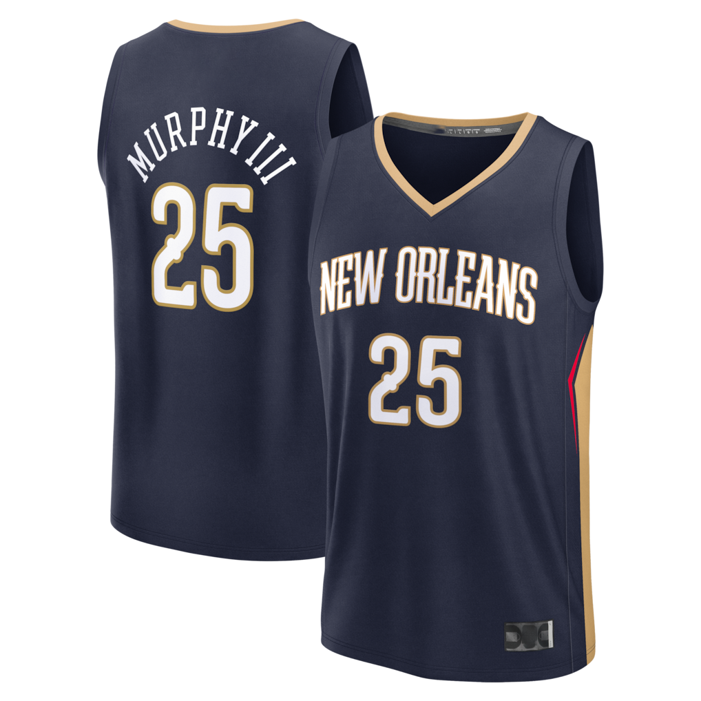 tocy NO.Pelicans #25 Trey Murphy III Navy Fast Break Replica Stitched Jerseys- Icon Edition