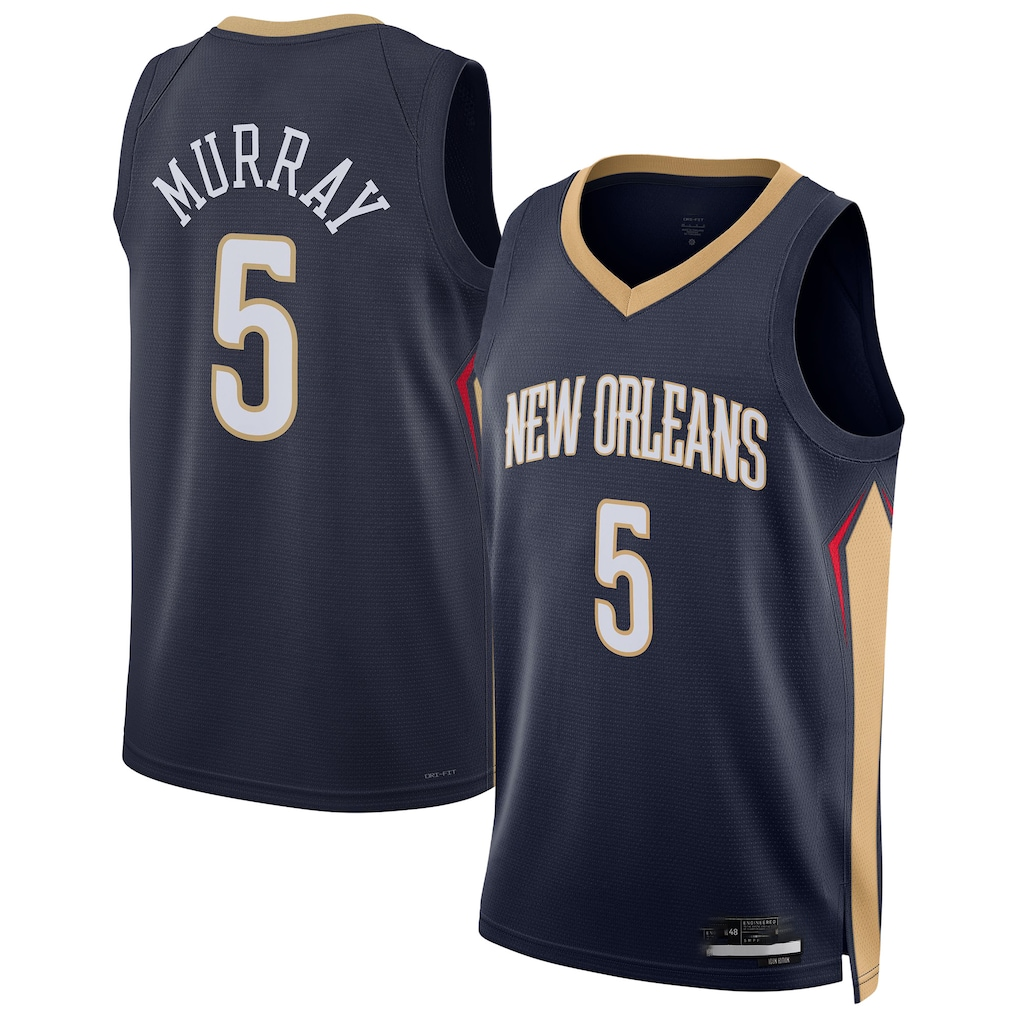 tocy NO.Pelicans #5 Dejounte Murray Navy 2024 Offseason Addition Swingman Stitched Jerseys