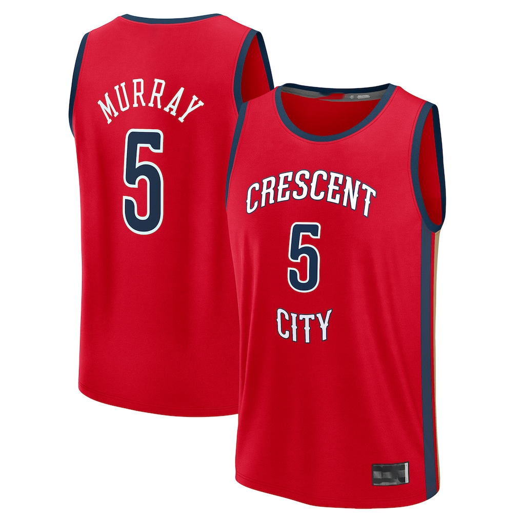 tocy NO.Pelicans #5 Dejounte Murray Red Fast Break Replica Player Stitched Jerseys- Statement Edition