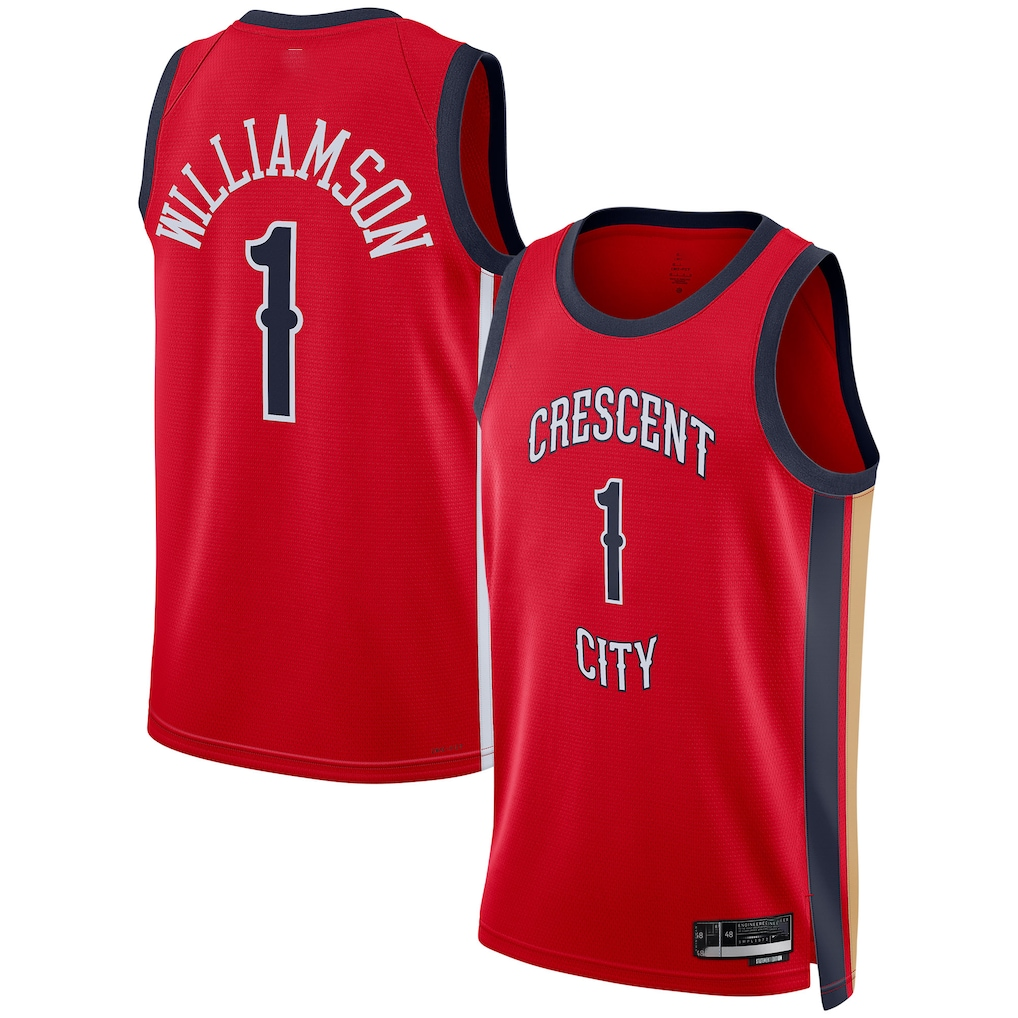 tocy NO.Pelicans #1 Zion Williamson Red Swingman Stitched Jerseys- Statement Edition