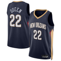 tocy NO.Pelicans #22 Derik Queen Navy Swingman Stitched Jerseys- Icon Edition