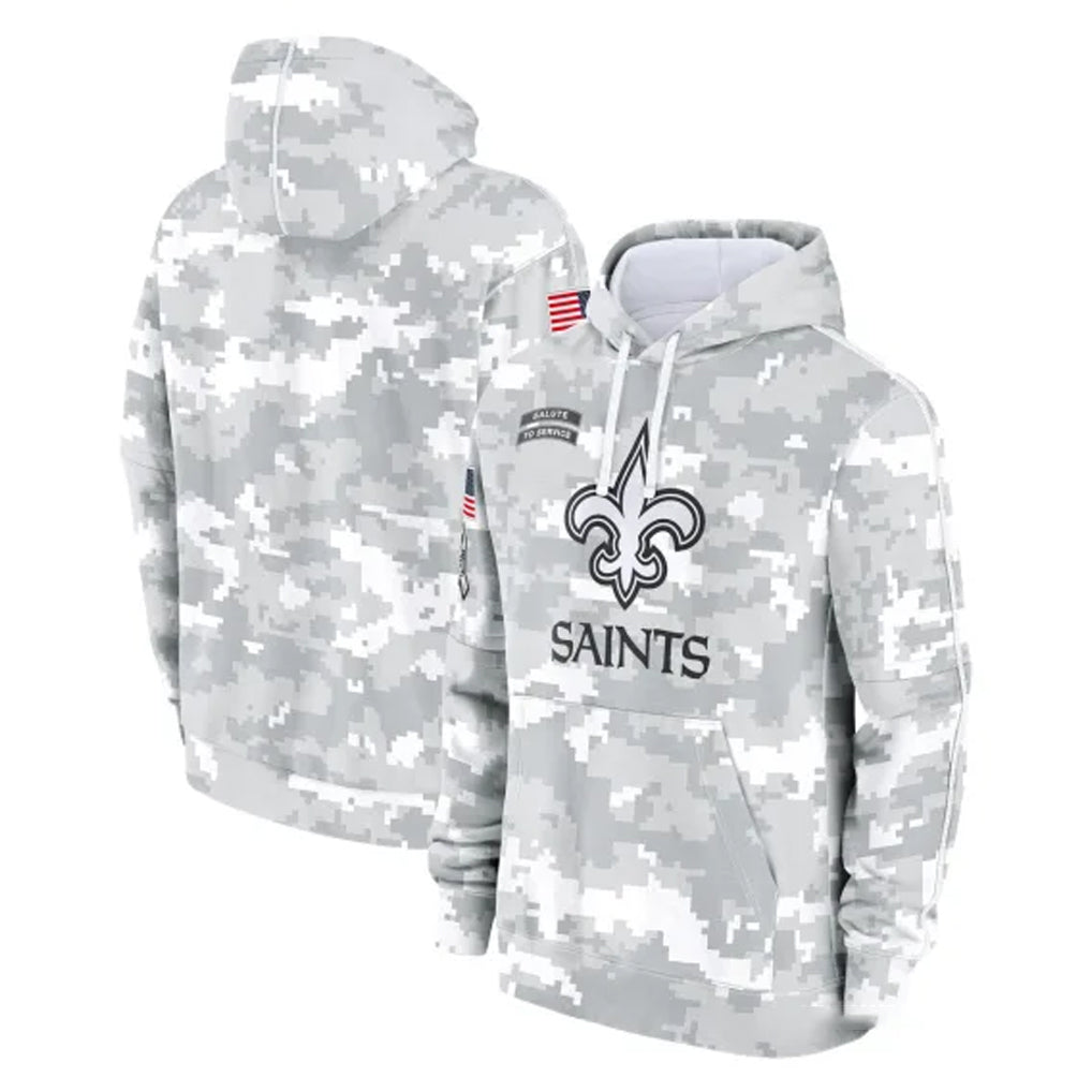 Tocy NO.Saints Arctic Camo Salute to Service Pullover Hoodies Limited Game Blank Player Stitched Jerseys