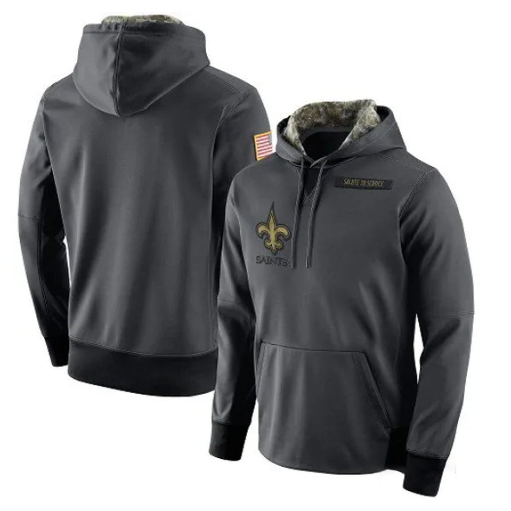 Tocy NO.Saints Gray Pullover Hoodies Limited Blank Player Stitched Jerseys