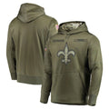 Tocy NO.Saints Olive Salute to Service Pullover Hoodies Home Game Blank Player Stitched Jerseys