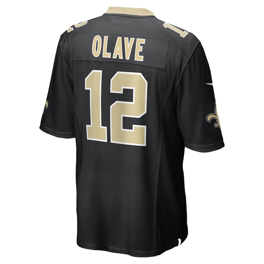 tocy NO.Saints #12 Chris Olave Player Black Home Game Stitched Jerseys