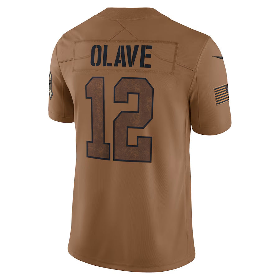 tocy NO.Saints #12 Chris Olave Player Brown Salute To Service Limited Stitched Jerseys