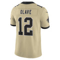 tocy NO.Saints #12 Chris Olave Player Gold Alternate Vapor F.U.S.E. Limited Stitched Jerseys