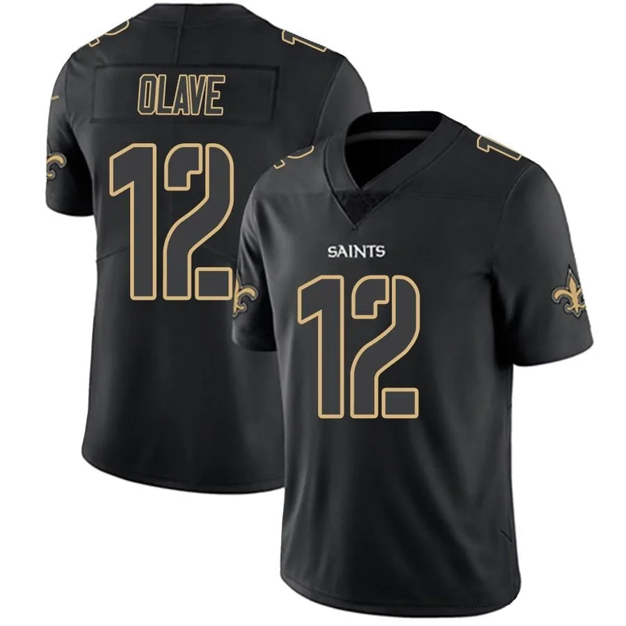 tocy NO.Saints #12 Chris Olave Player Limited Black Impact Stitched Jerseys