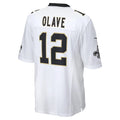 tocy NO.Saints #12 Chris Olave Player White Home Game Stitched Jerseys