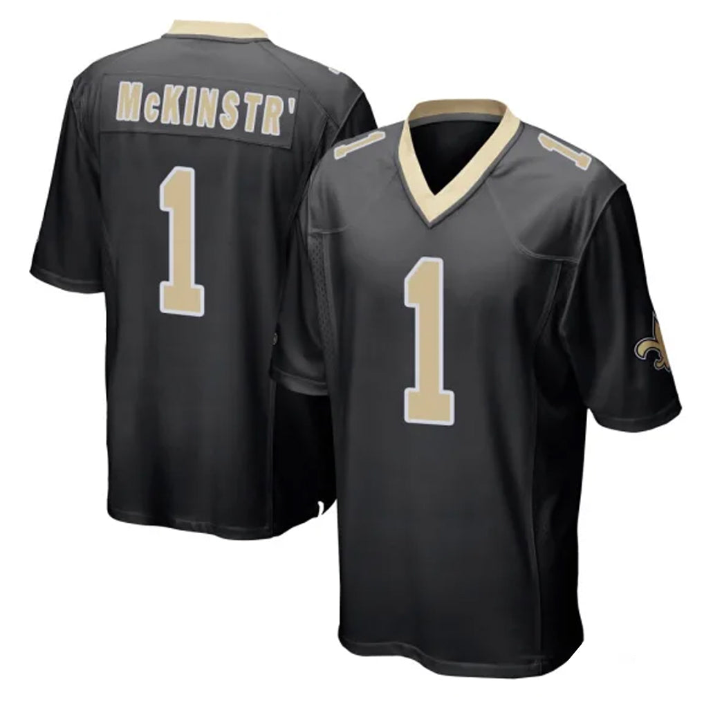 Tocy NO.Saints #1 Kool-Aid McKinstry Player Black Home Game Stitched Jerseys