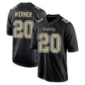 Tocy NO.Saints #20 Pete Werner Player Black Carbon Fashion Home Game Stitched Jerseys