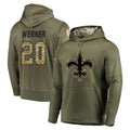 Tocy NO.Saints #20 Pete Werner Player Olive Salute to Service Pullover Hoodies Home Game Stitched Jerseys