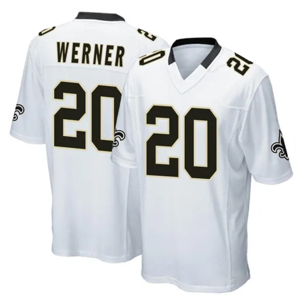 Tocy NO.Saints #20 Pete Werner Player White Home Game Stitched Jerseys