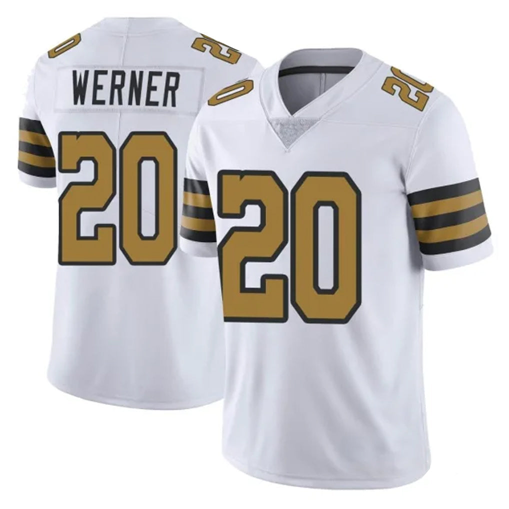 Tocy NO.Saints #20 Pete Werner Player White Limited Color Rush Home Game Stitched Jerseys