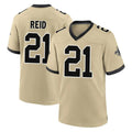 Tocy NO.Saints #21 Justin Reid Player Gold Home Game Stitched Jerseys