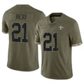 Tocy NO.Saints #21 Justin Reid Player Olive Salute To Service Limited Stitched Jerseys