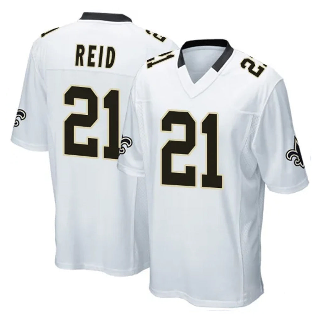 Tocy NO.Saints #21 Justin Reid Player White Home Game Stitched Jerseys