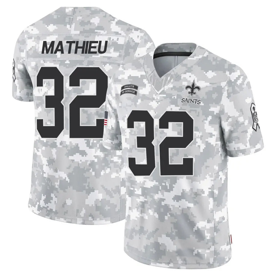 tocy NO.Saints #32 Tyrann Mathieu Player Arctic Camo Salute to Service Limited Stitched Jerseys