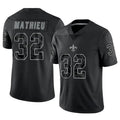 tocy NO.Saints #32 Tyrann Mathieu Player Black RFLCTV Limited Stitched Jerseys