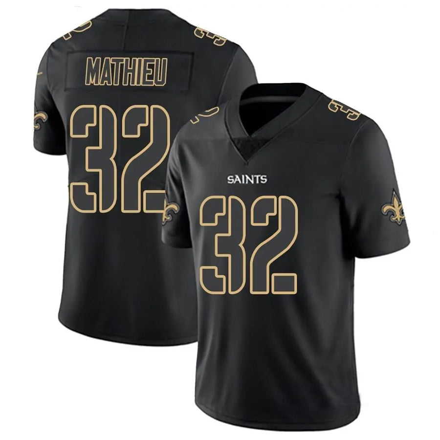 tocy NO.Saints #32 Tyrann Mathieu Player Limited Black Impact Stitched Jerseys