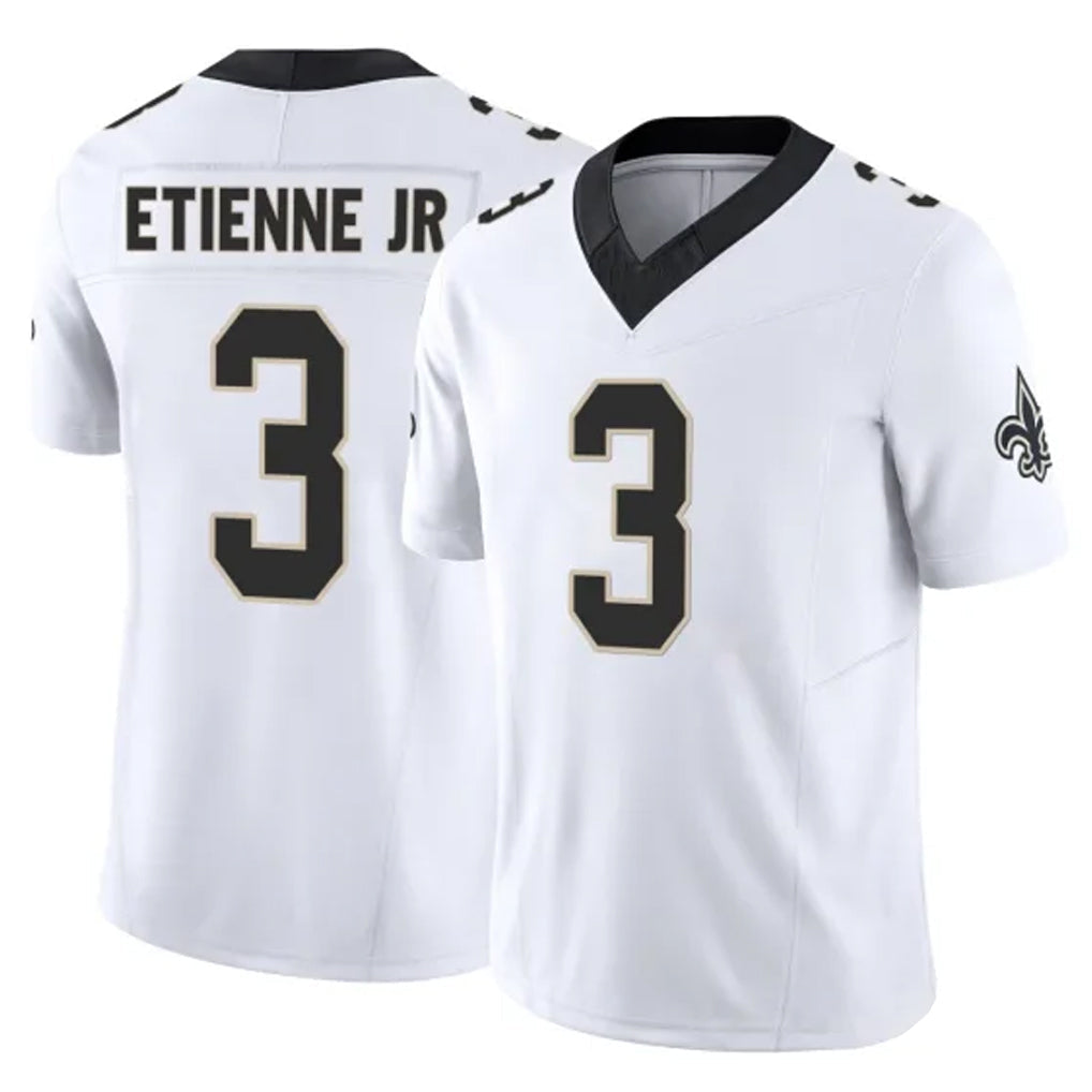 Tocy NO.Saints #3 Travis Etienne Jr. Player White Limited Vapor F.U.S.E. Home Game Stitched Jerseys