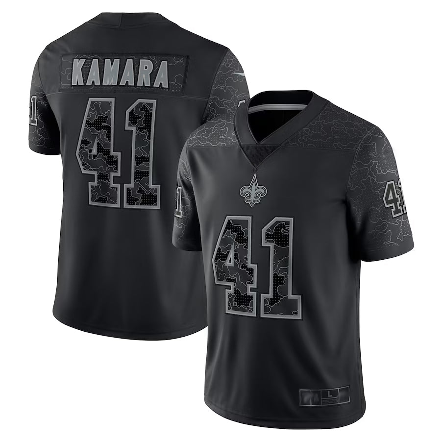 tocy NO.Saints #41 Alvin Kamara Player Black RFLCTV Limited Stitched Jerseys
