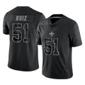 Tocy NO.Saints #51 Cesar Ruiz Player Black Limited Reflective Home Game Stitched Jerseys