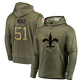 Tocy NO.Saints #51 Cesar Ruiz Player Olive Salute to Service Pullover Hoodies Home Game Stitched Jerseys