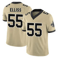 Tocy NO.Saints #55 Kaden Elliss Player Gold Limited Vapor F.U.S.E. Home Game Stitched Jerseys