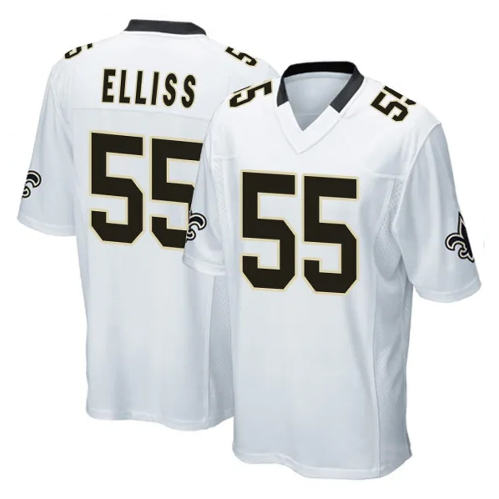 Tocy NO.Saints #55 Kaden Elliss Player White Home Game Stitched Jerseys