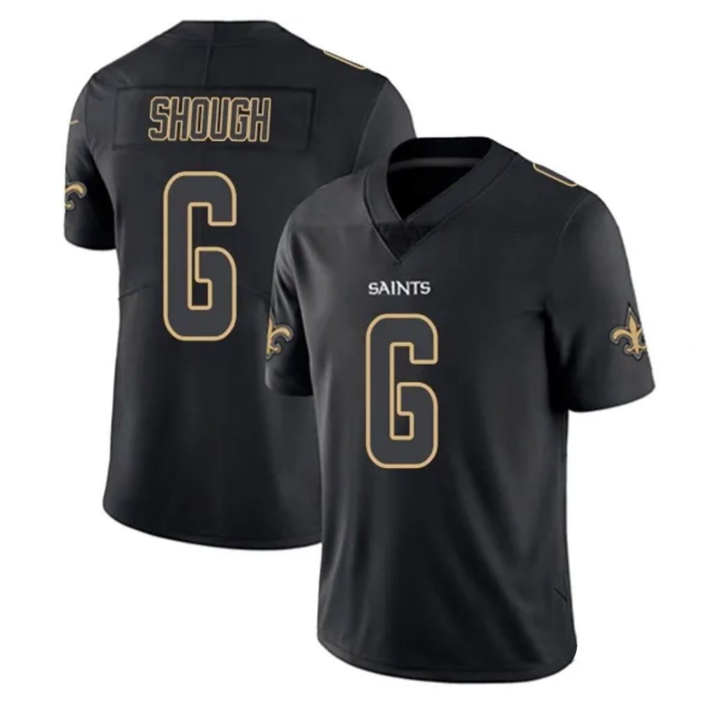 Tocy NO.Saints #6 Tyler Shough Player Black Impact Limited Home Game Stitched Jerseys