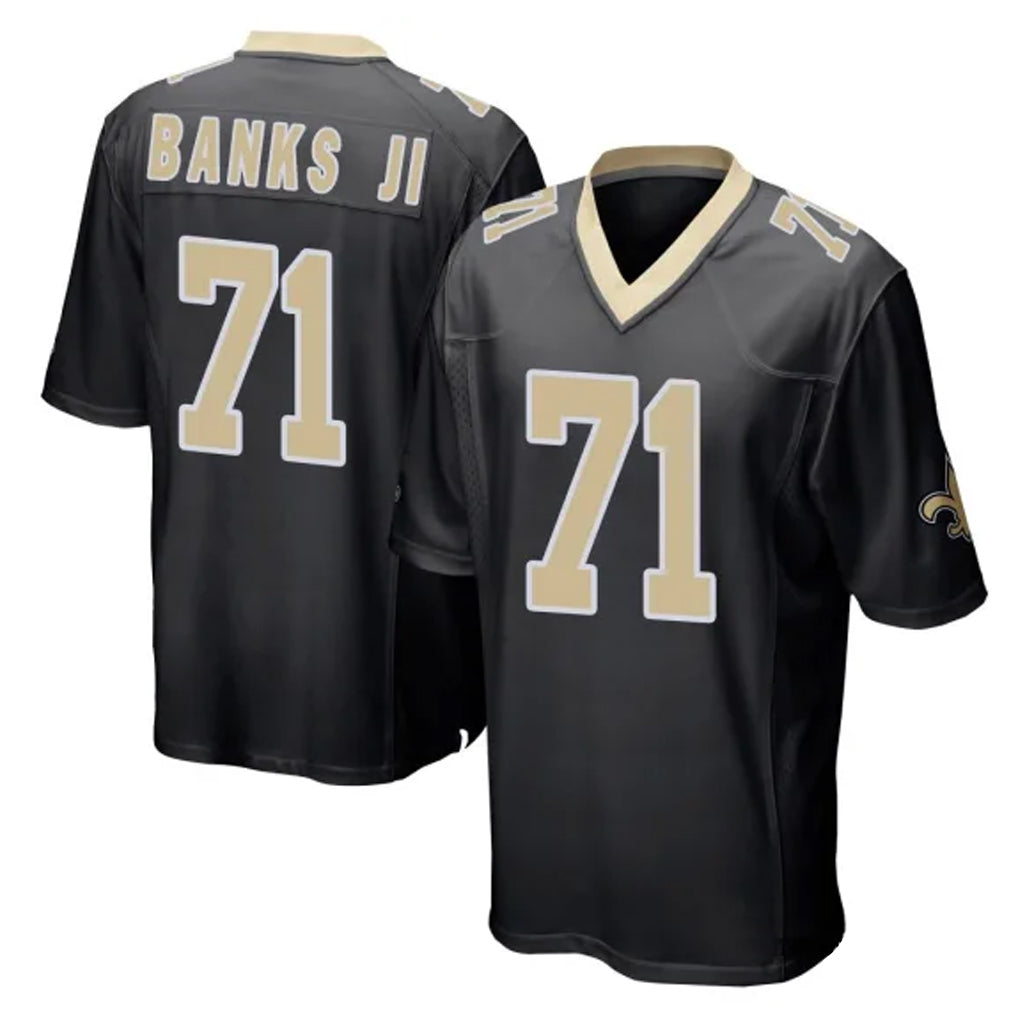 Tocy NO.Saints #71 Kelvin Banks Jr. Player Black Home Game Stitched Jerseys