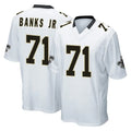 Tocy NO.Saints #71 Kelvin Banks Jr. Player White Home Game Stitched Jerseys