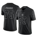 Tocy NO.Saints #75 Taliese Fuaga Player Black Limited Reflective Home Game Stitched Jerseys