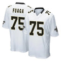 Tocy NO.Saints #75 Taliese Fuaga Player White Home Game Stitched Jerseys